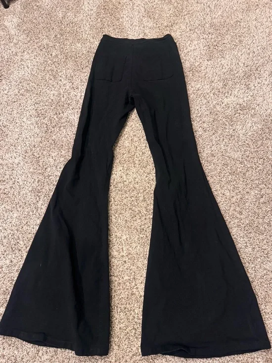 Black Women's Boot Cut Flare Pants - Picture 5 of 5